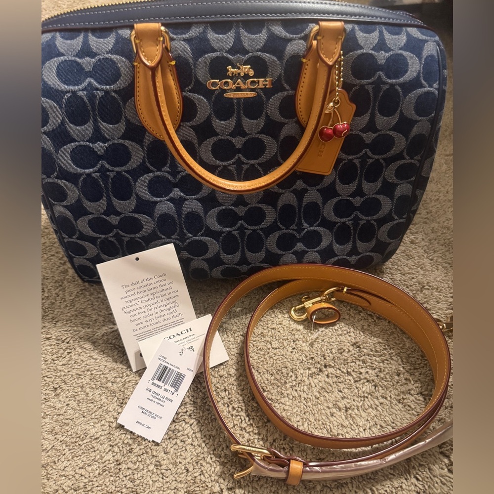 Large Denim Coach Rowan